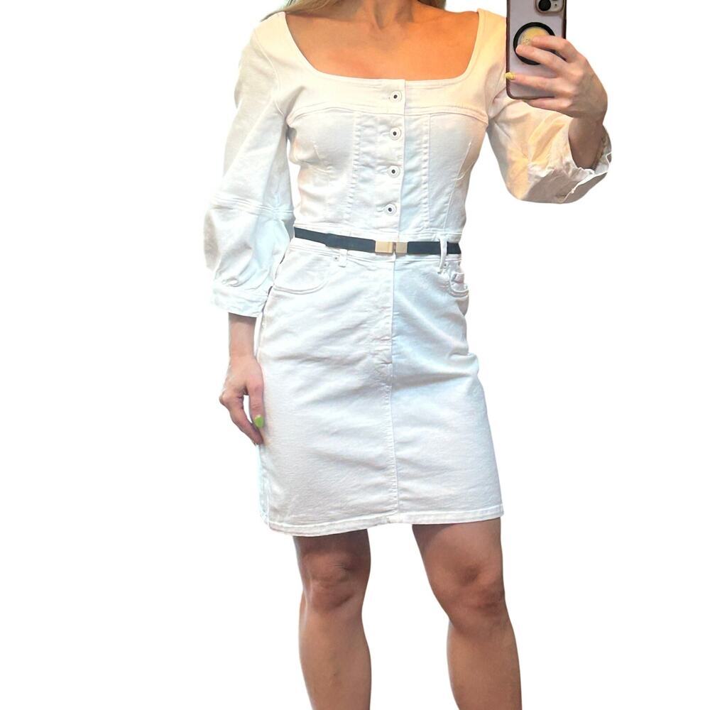 Jonathan Simkhai Standard Poppy White Denim Organic Cotton Mini Dress 4